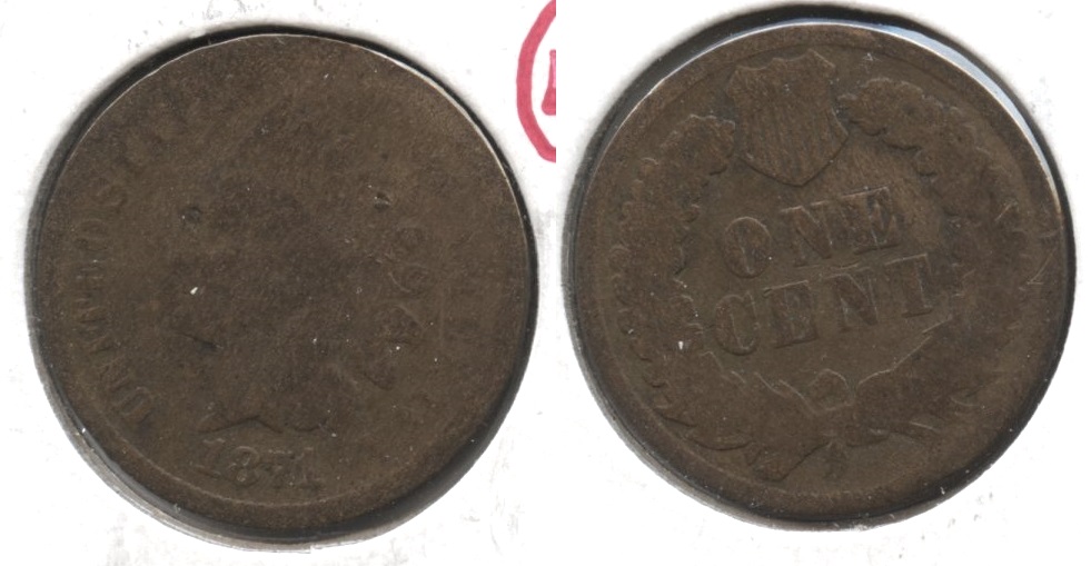 1871 Indian Head Cent AG-3 #d
