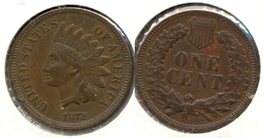 1872 Indian Head Cent AU-50