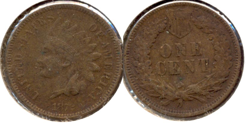 1872 Indian Head Cent VF-20 Light Corrosion