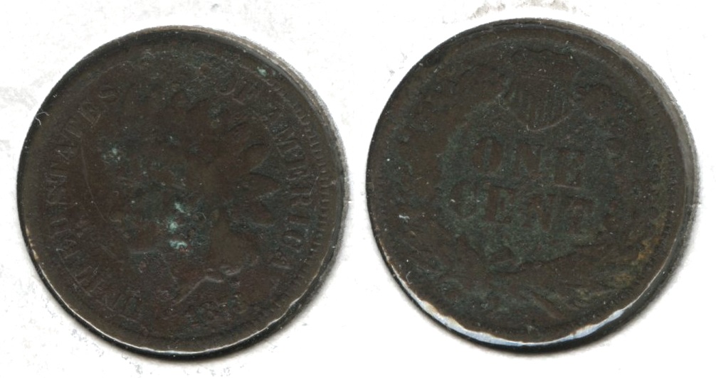 1873 Indian Head Cent Fair-2 #k