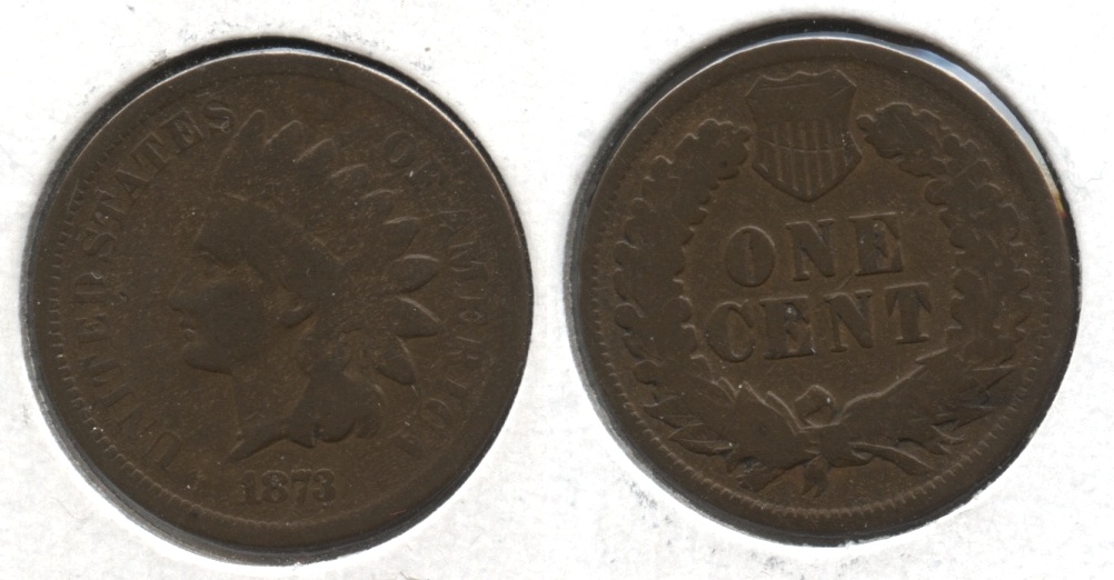 1873 Indian Head Cent Good-4 #ai Reverse Scratch