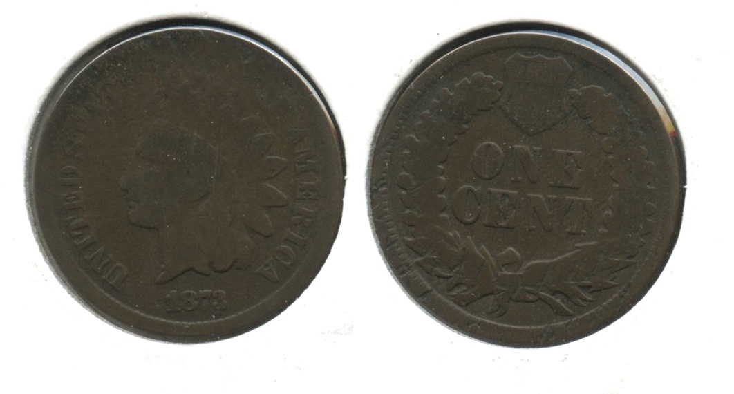1873 Indian Head Cent Good-4 #au Obverse Damage