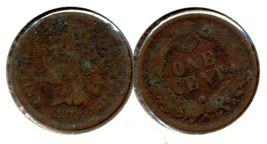 1873 Indian Head Cent Good-4 p Pitting