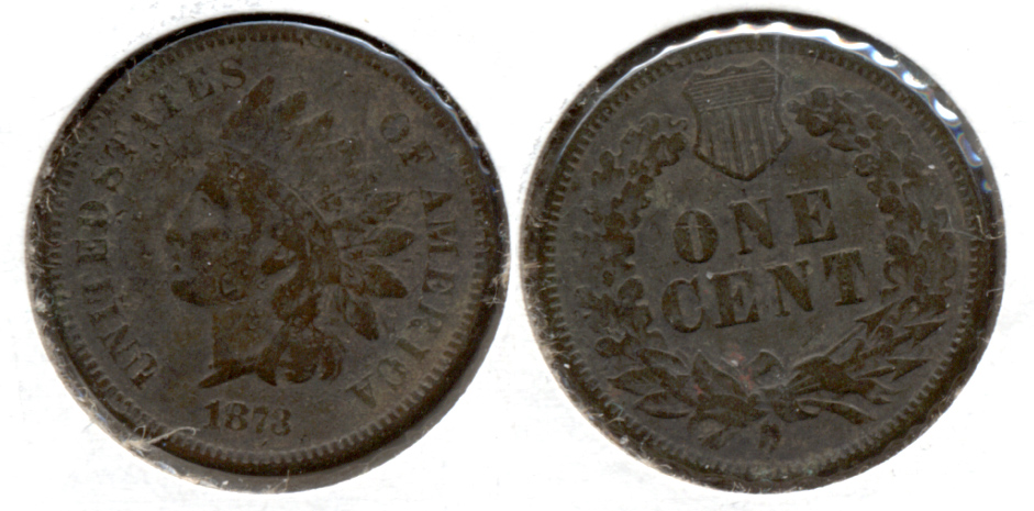 1873 Indian Head Cent VG-8 c Dark