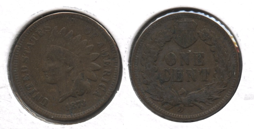 1873 Indian Head Cent VG-8 #g Obverse Scratch