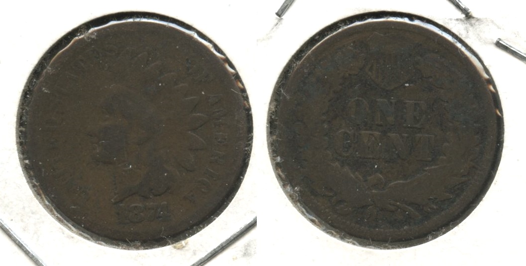 1874 Indian Head Cent AG-3 #aj