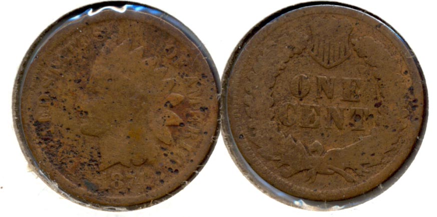 1874 Indian Head Cent AG-3 i Cleaned