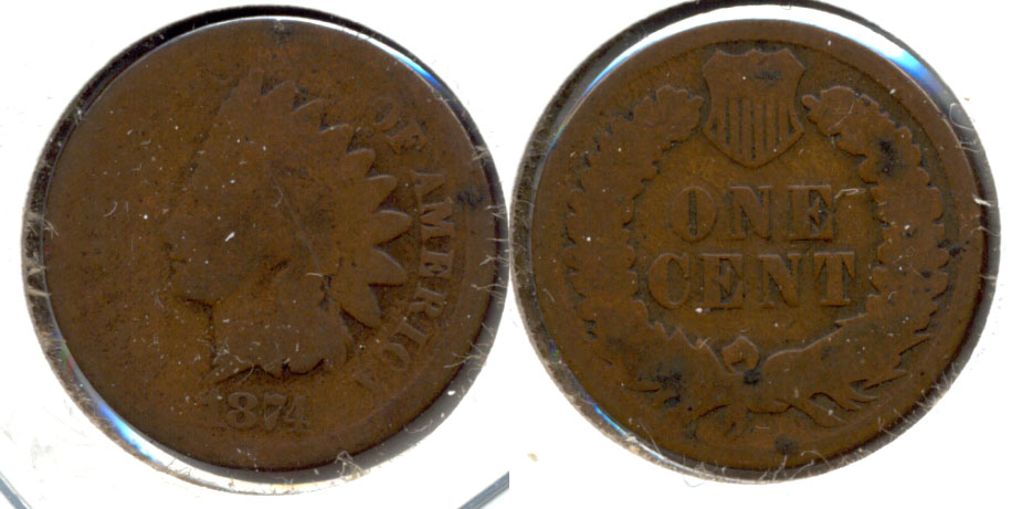1874 Indian Head Cent AG-3 t
