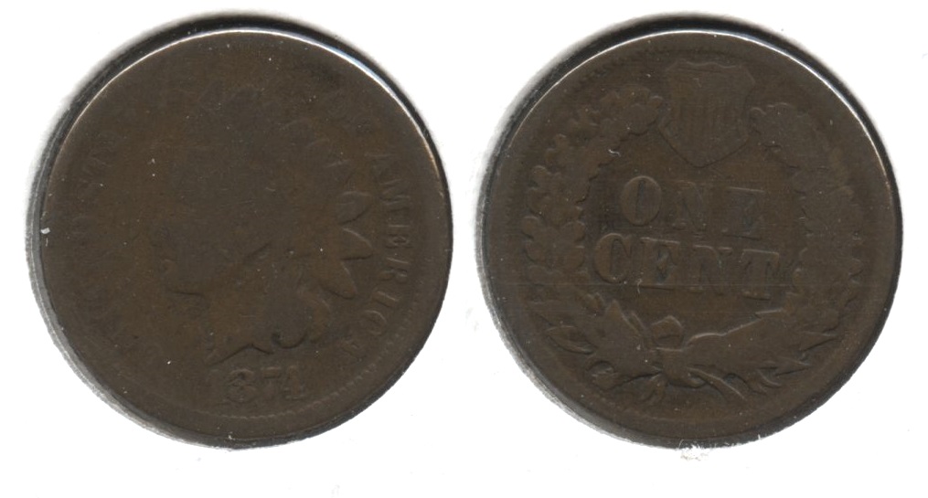 1874 Indian Head Cent Good-4 #at