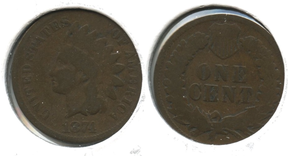 1874 Indian Head Cent Good-4 #bi