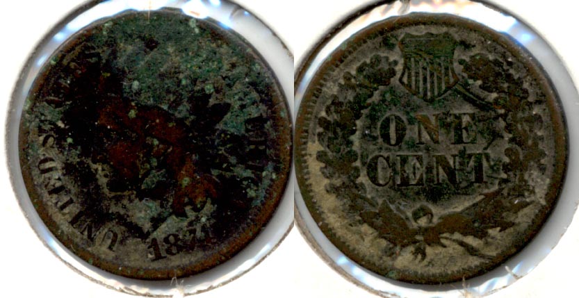 1874 Indian Head Cent Good-4 d Dark