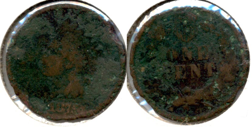 1875 Indian Head Cent AG-3 c Dark