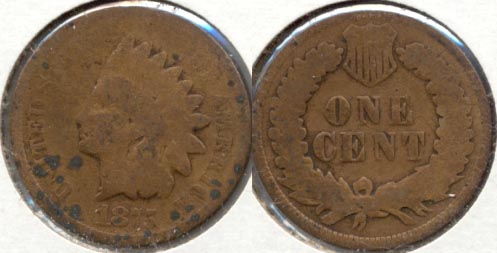 1875 Indian Head Cent AG-3 j Spots