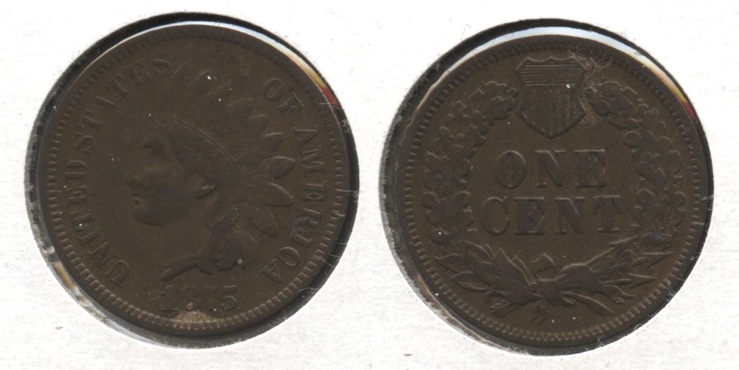 1875 Indian Head Cent Fine-12 #b