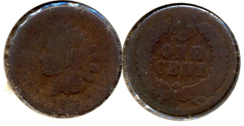 1875 Indian Head Cent Fair-2 e Obverse Scratch