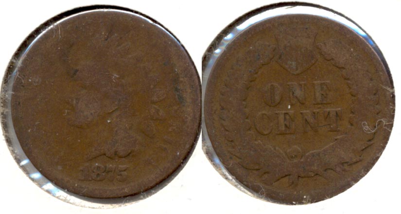 1875 Indian Head Cent Fair-2 n