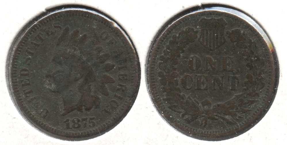 1875 Indian Head Cent Good-4 #ae Dark