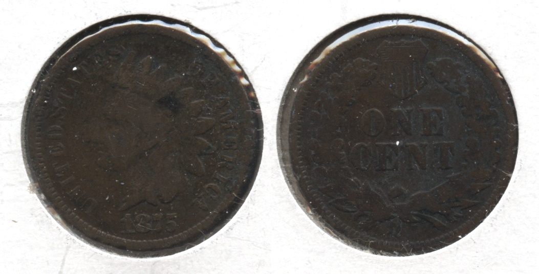 1875 Indian Head Cent Good-4 #al Light Porosity