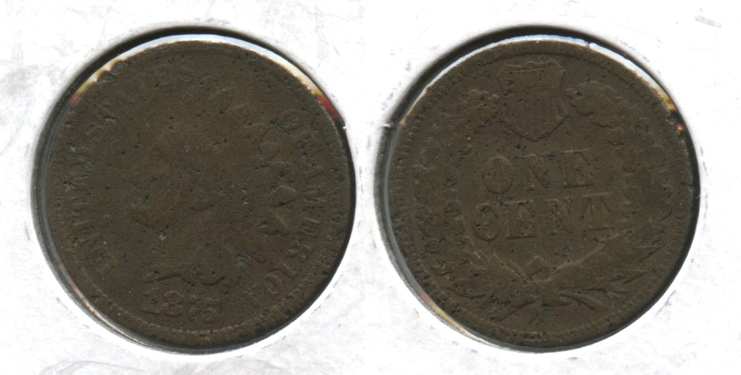 1875 Indian Head Cent Good-4 #as Porous