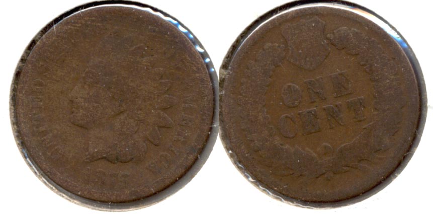 1875 Indian Head Cent Good-4 e Cleaned Retoned