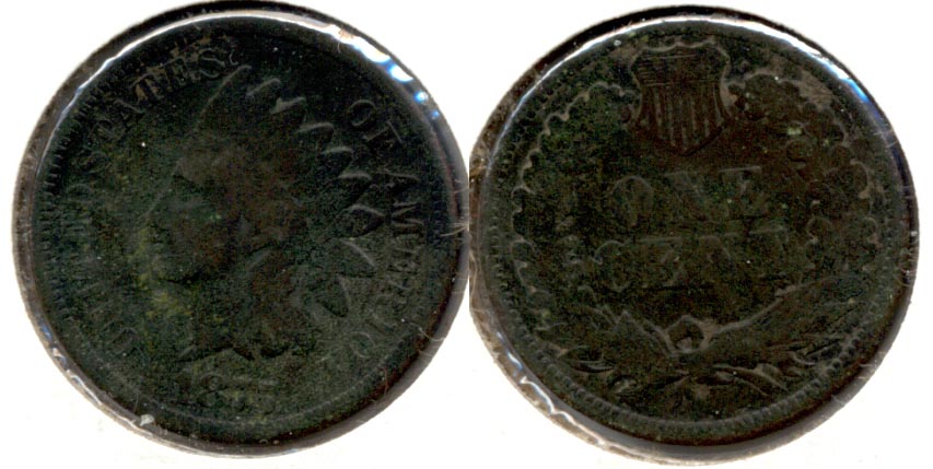 1875 Indian Head Cent Good-4 o Dark