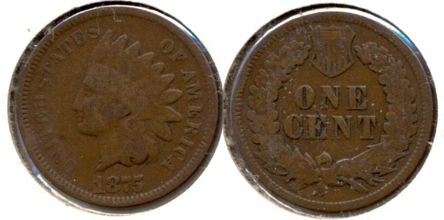 1875 Indian Head Cent Good-4 q
