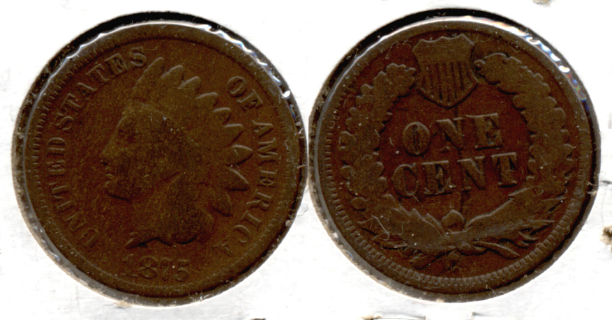 1875 Indian Head Cent Good-4 r