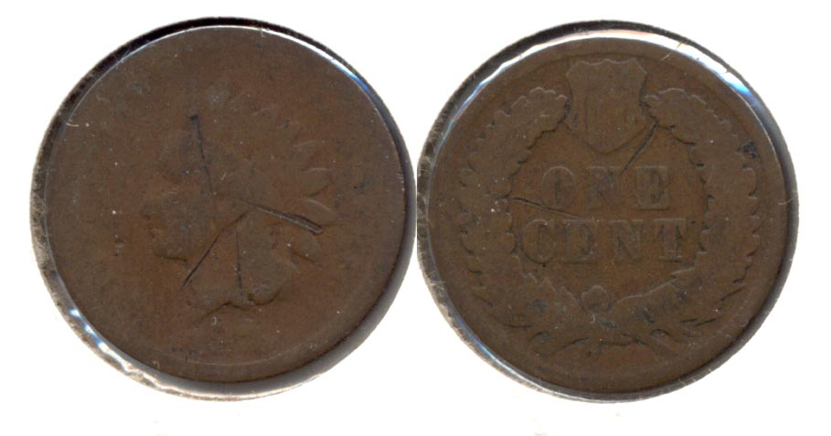 1876 Indian Head Cent AG-3 b Cuts