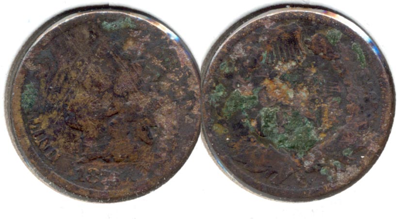 1876 Indian Head Cent AG-3 c Corrosion