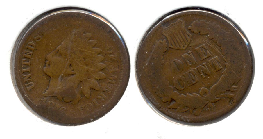 1876 Indian Head Cent AG-3 d Warped
