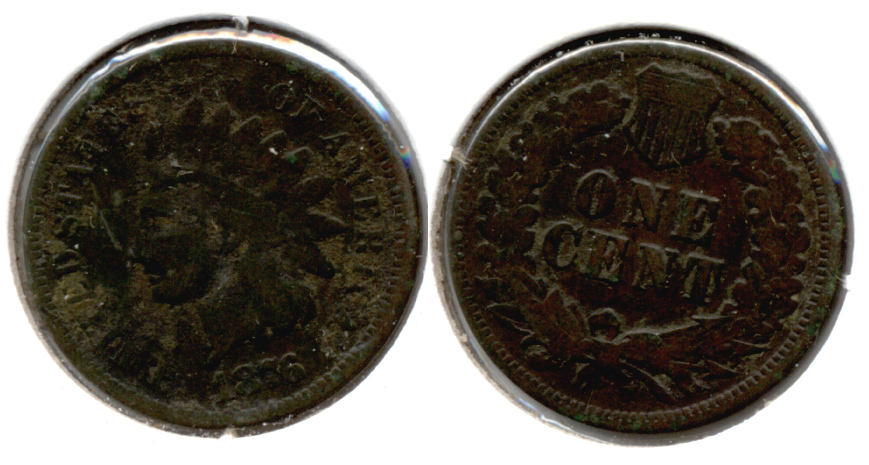 1876 Indian Head Cent Good-4 f Dark