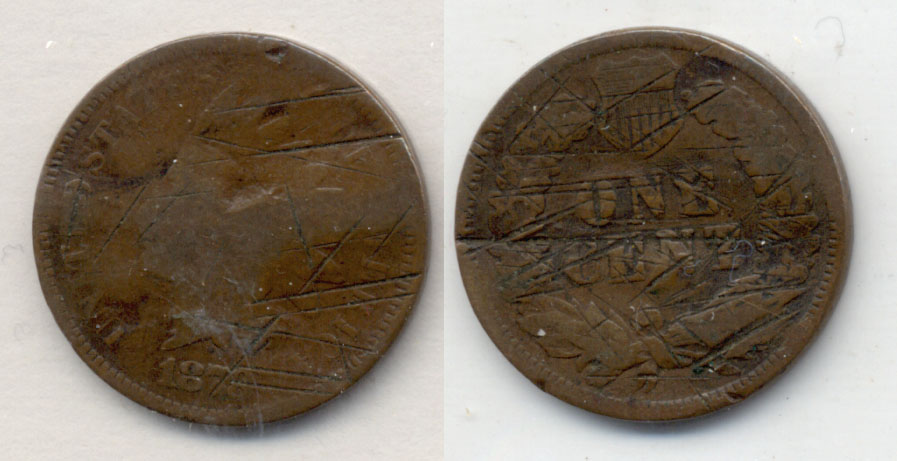 1878 Indian Head Cent Good-4 b Damage