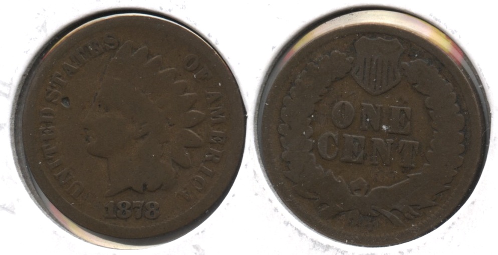 1878 Indian Head Cent Good-4 #f Obverse Pit