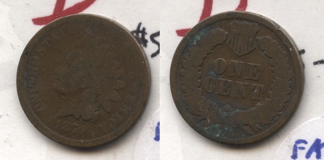 1879 Indian Head Cent AG-3 #g Green Patch