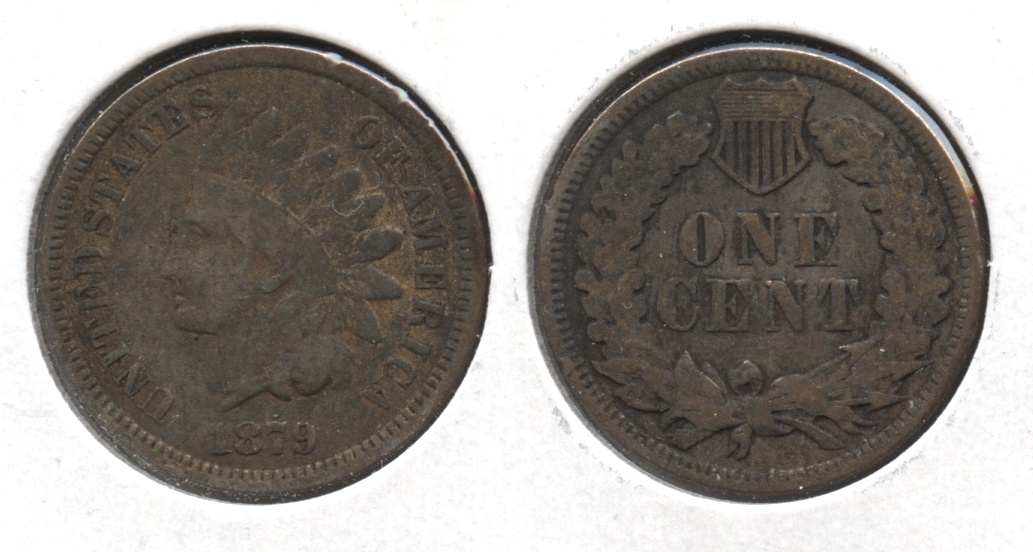 1879 Indian Head Cent Fine-12 #c Porous
