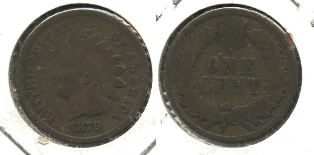 1879 Indian Head Cent Good-4 #au Light Damage