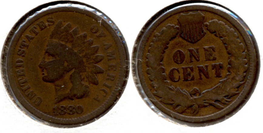 1880 Indian Head Cent Good-4 f
