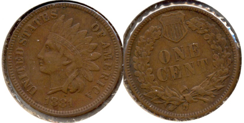 1881 Indian Head Cent EF-40 b