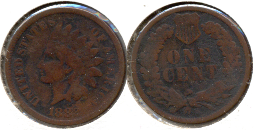 1882 Indian Head Cent Good-4 Green Matter