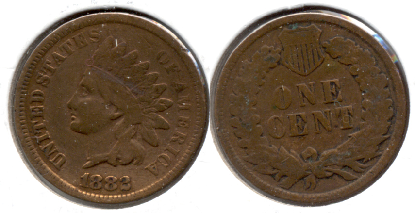 1882 Indian Head Cent Good-4 b Cleaned