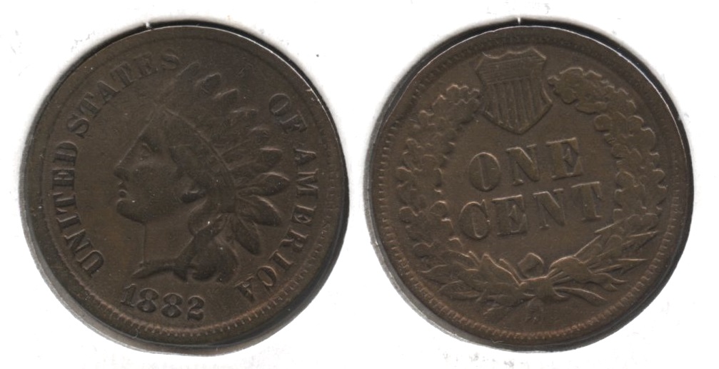 1882 Indian Head Cent VG-8 #d Cleaned