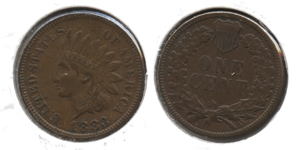 1883 Indian Head Cent AU-50 #c Obverse Scrapes