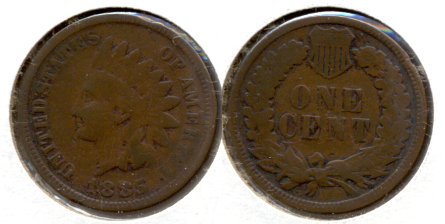1885 Indian Head Cent G-4 f Slight Bend