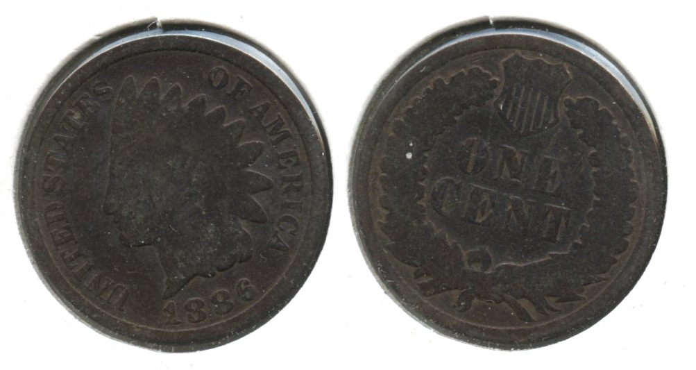 1886 Type 2 Indian Head Cent G-4 #w Cleaned Retoned