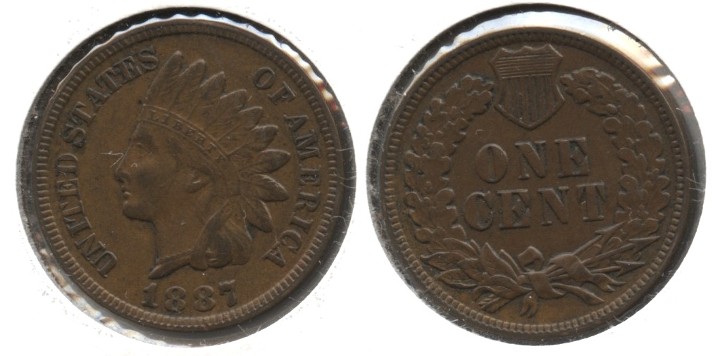 1887 Indian Head Cent AU-50 #d