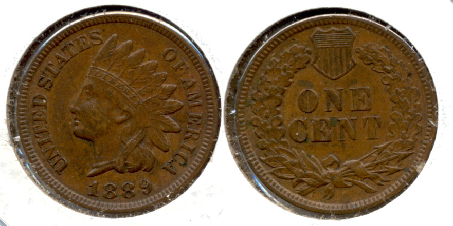 1889 Indian Head Cent AU-55 a
