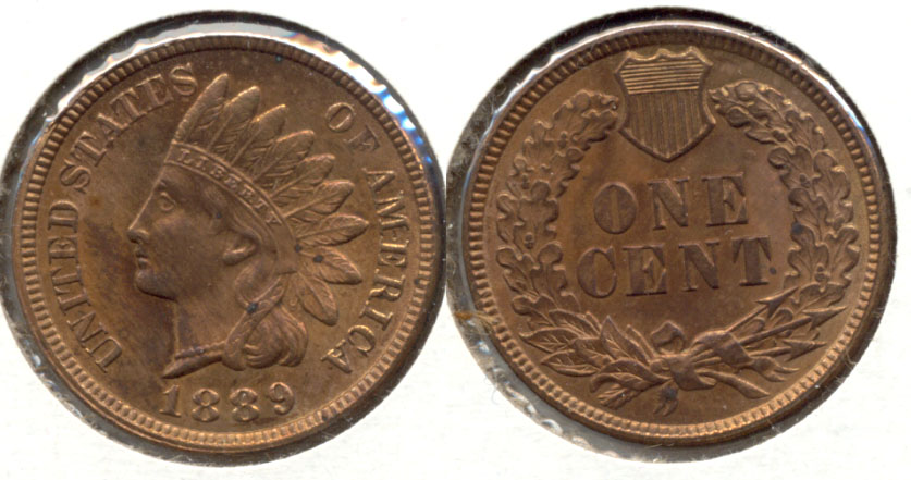 1889 Indian Head Cent AU-58
