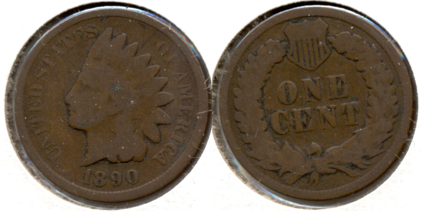 1890 Indian Head Cent Good-4 q