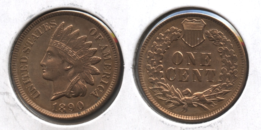 1890 Indian Head Cent MS-60 Cleaned