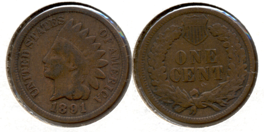 1891 Indian Head Cent Good-4 d